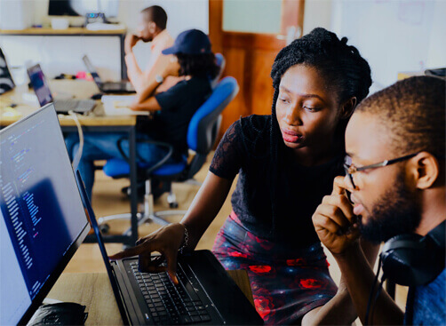 people working on computer